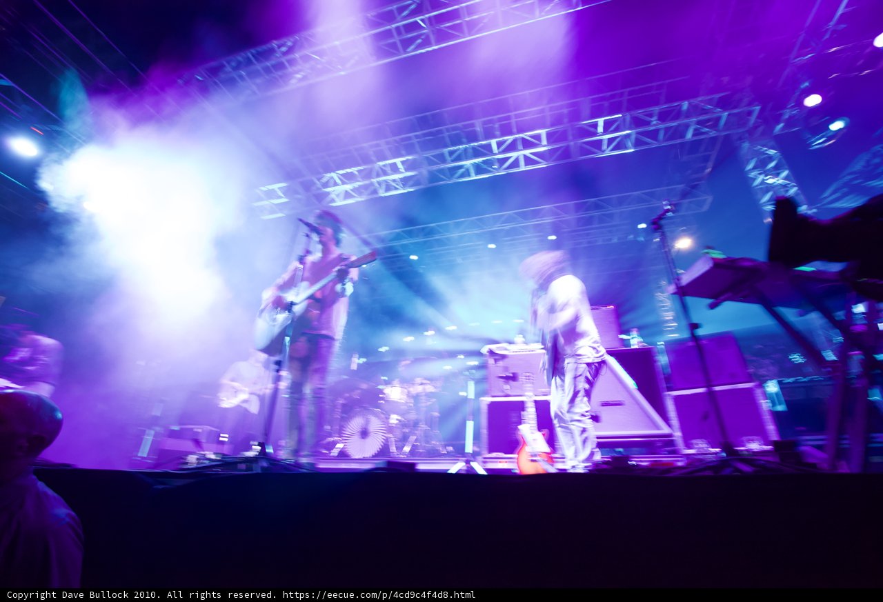 Rocking the Stage with Purple Lights