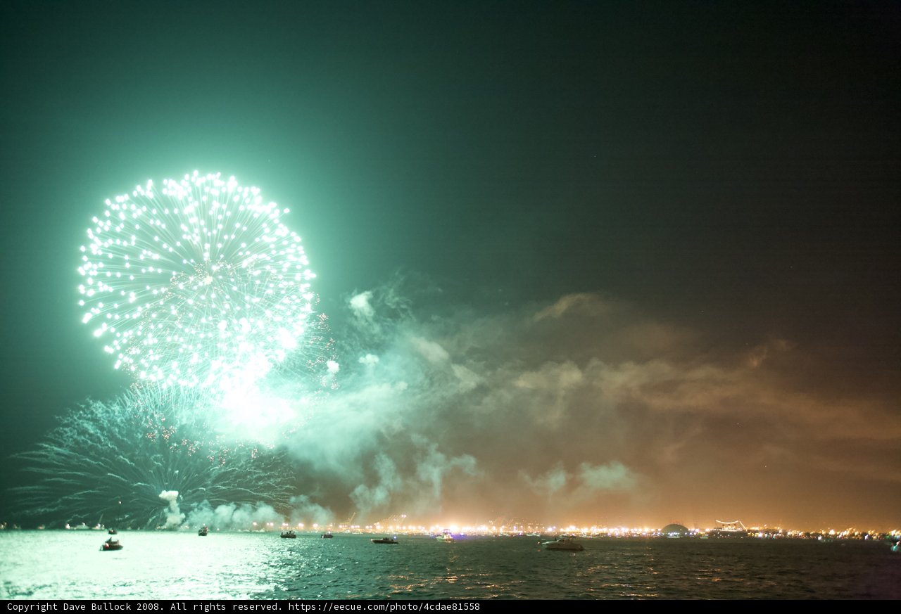 Spectacular Green Fireworks on 4th of July