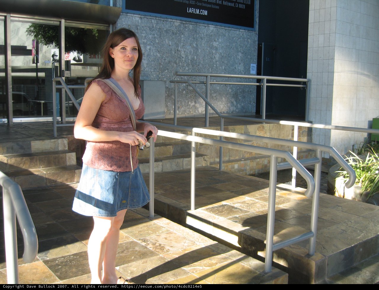 Young Woman Posing Outside LA Film School