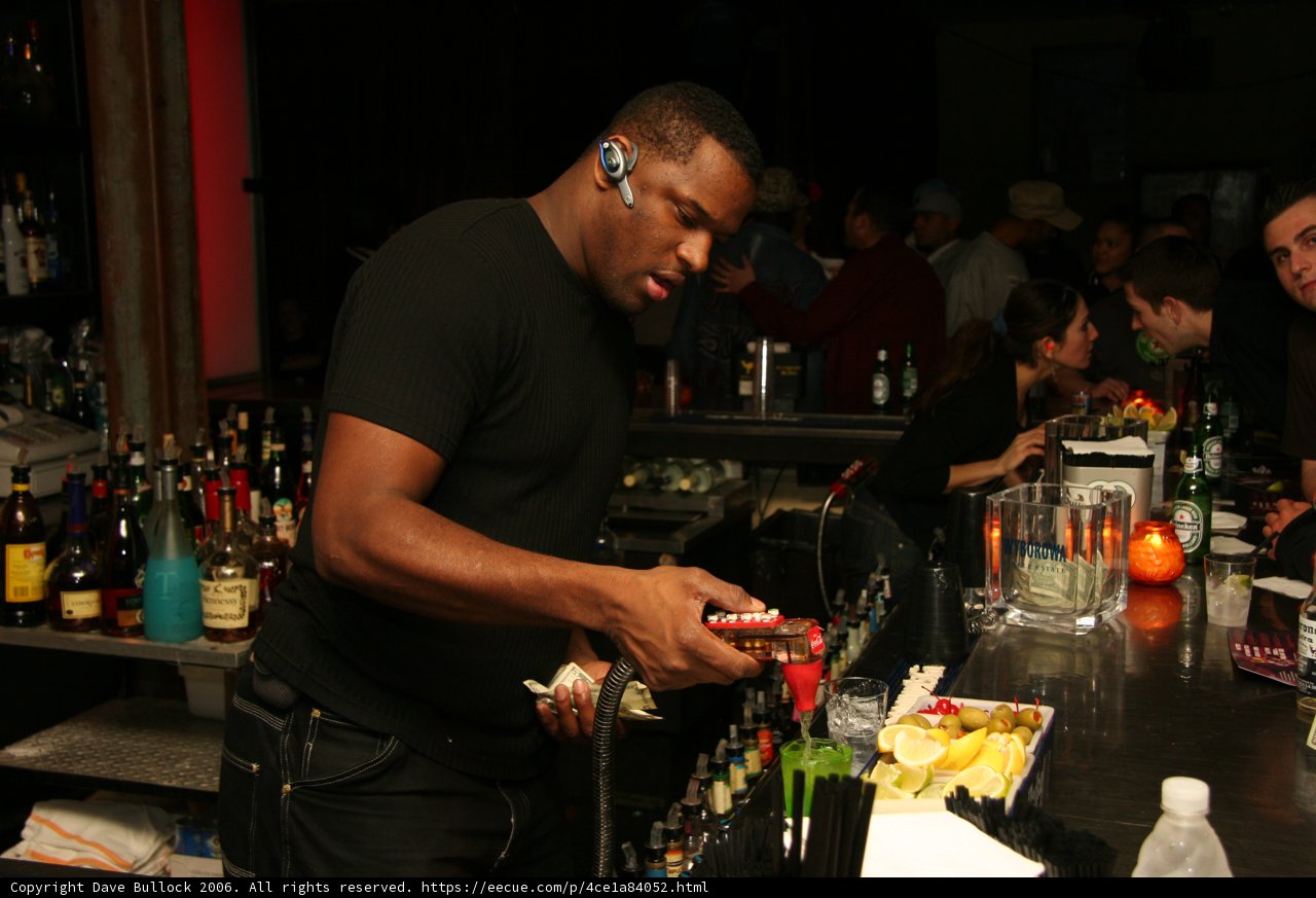 Bartender Mixing a Drink at a Pub