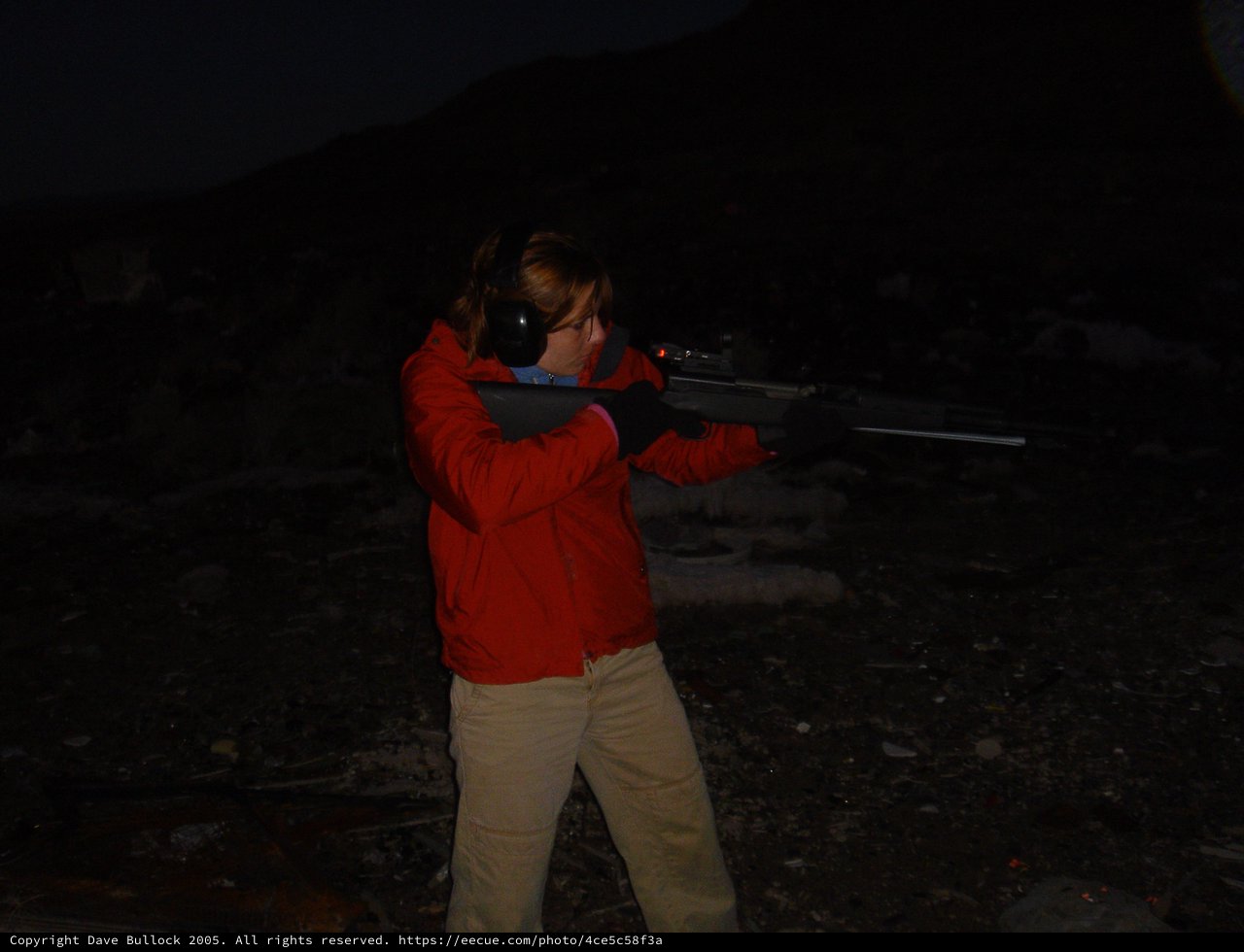 Night Shooting at the Range with a Rifle
