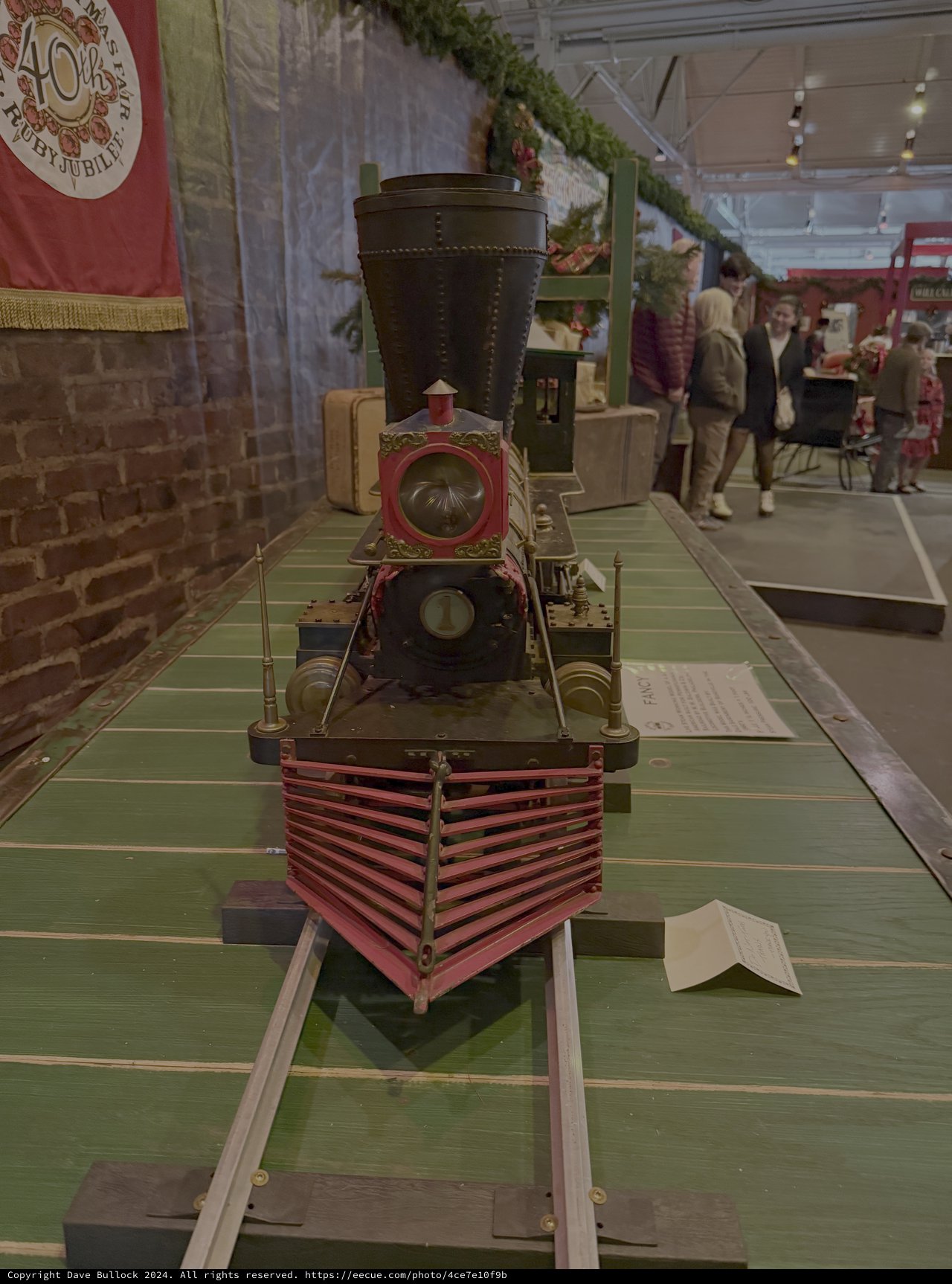 Vintage Train Engine Model Museum Display