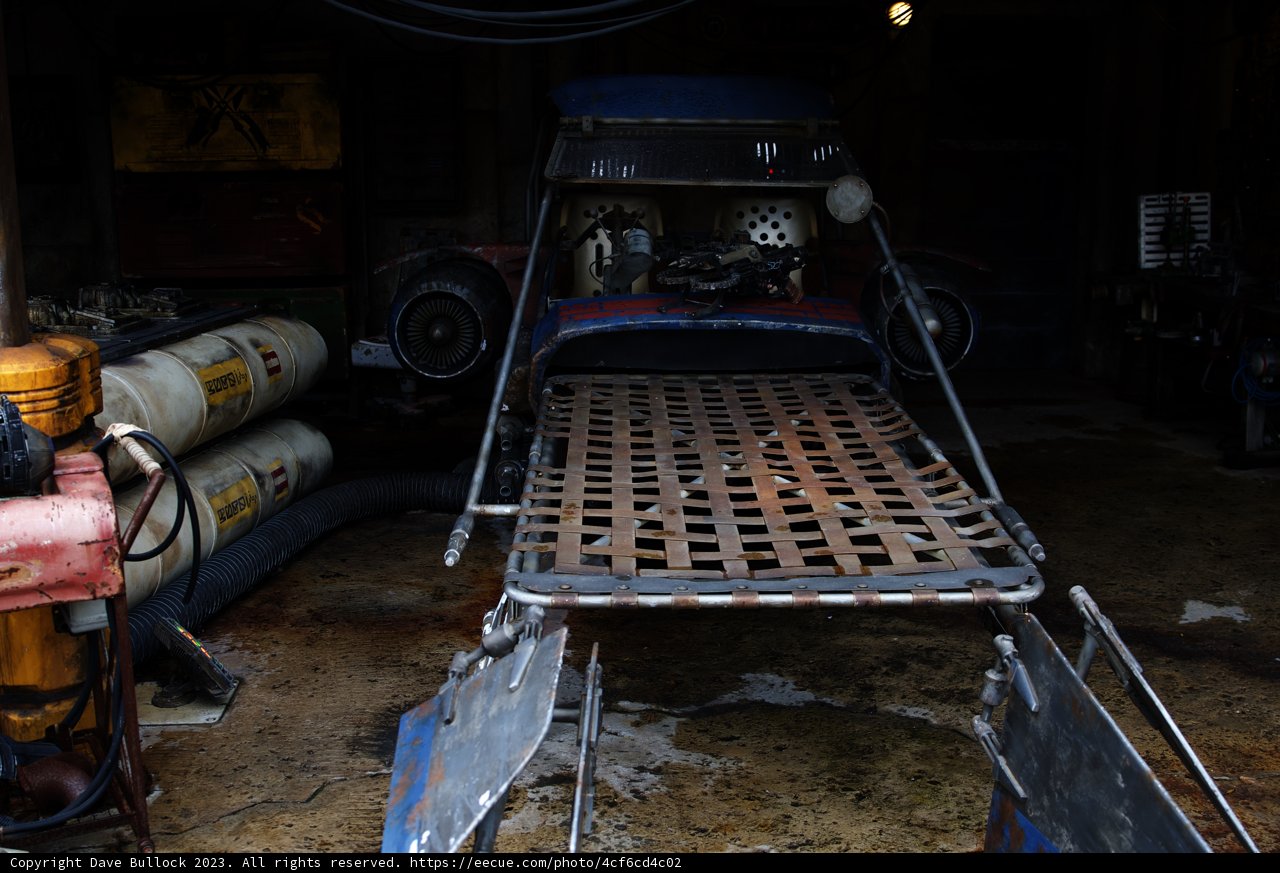 Machine Bed in a Rusty Workshop