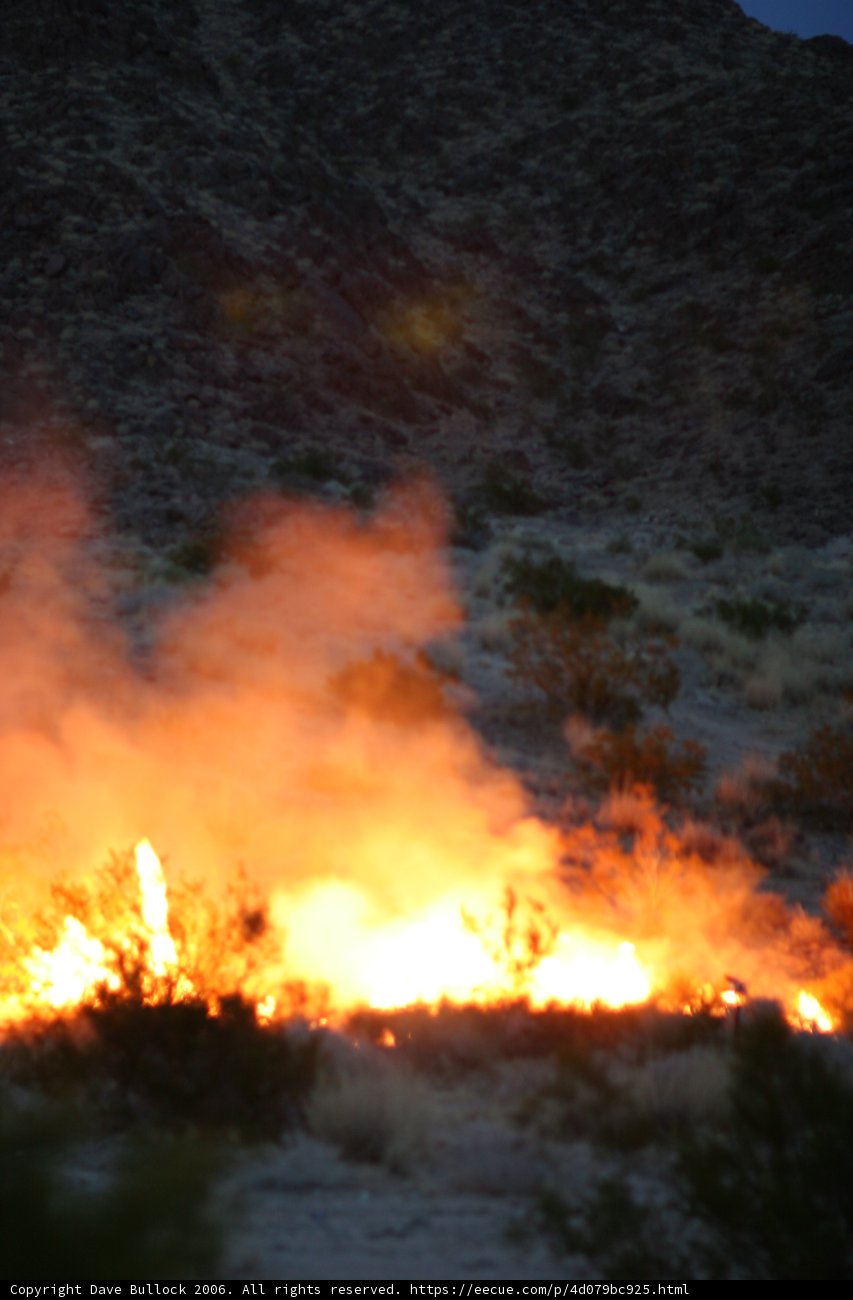 Nighttime Blaze in the Desert