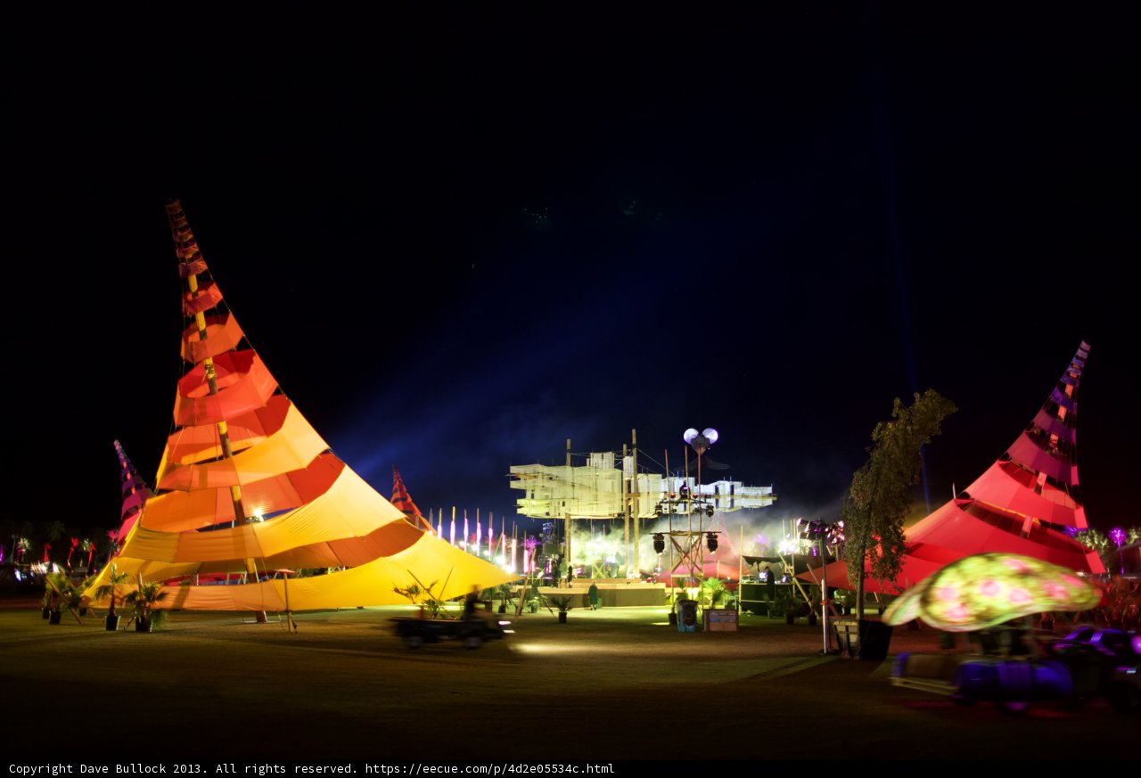 Illuminated Tent Amidst Urban Festival
