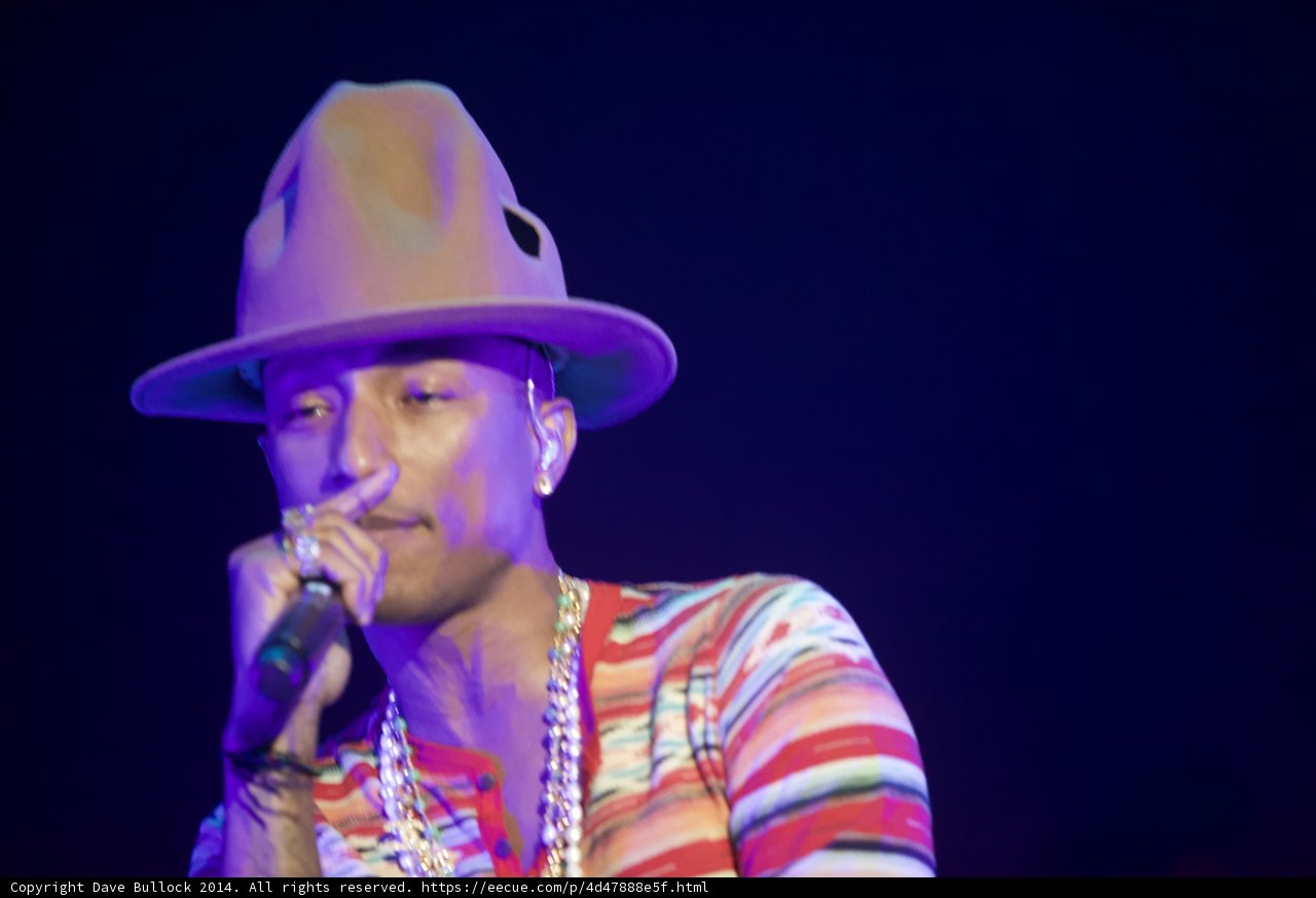 Pharrell Williams Rocks Cowboy Hat During Coachella Performance