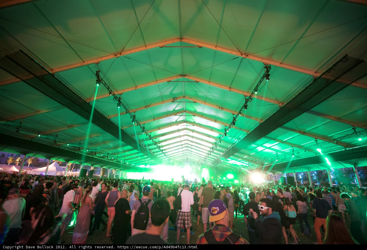 Green Lighted Crowd