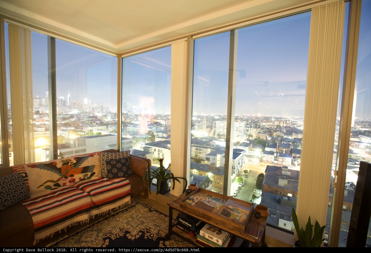 Penthouse Living Room with City View
