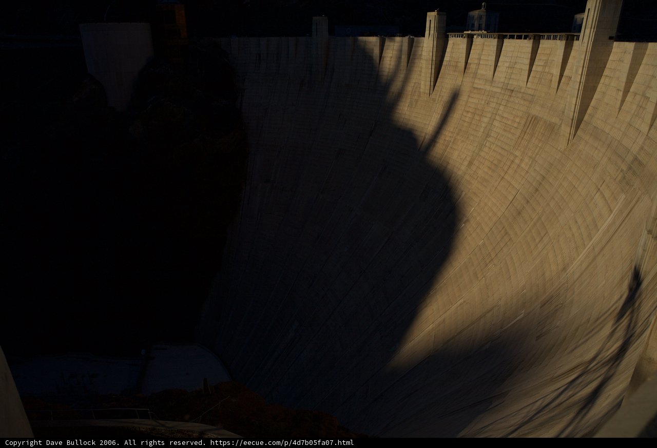 Shadow of the Hoover Dam on Mountain