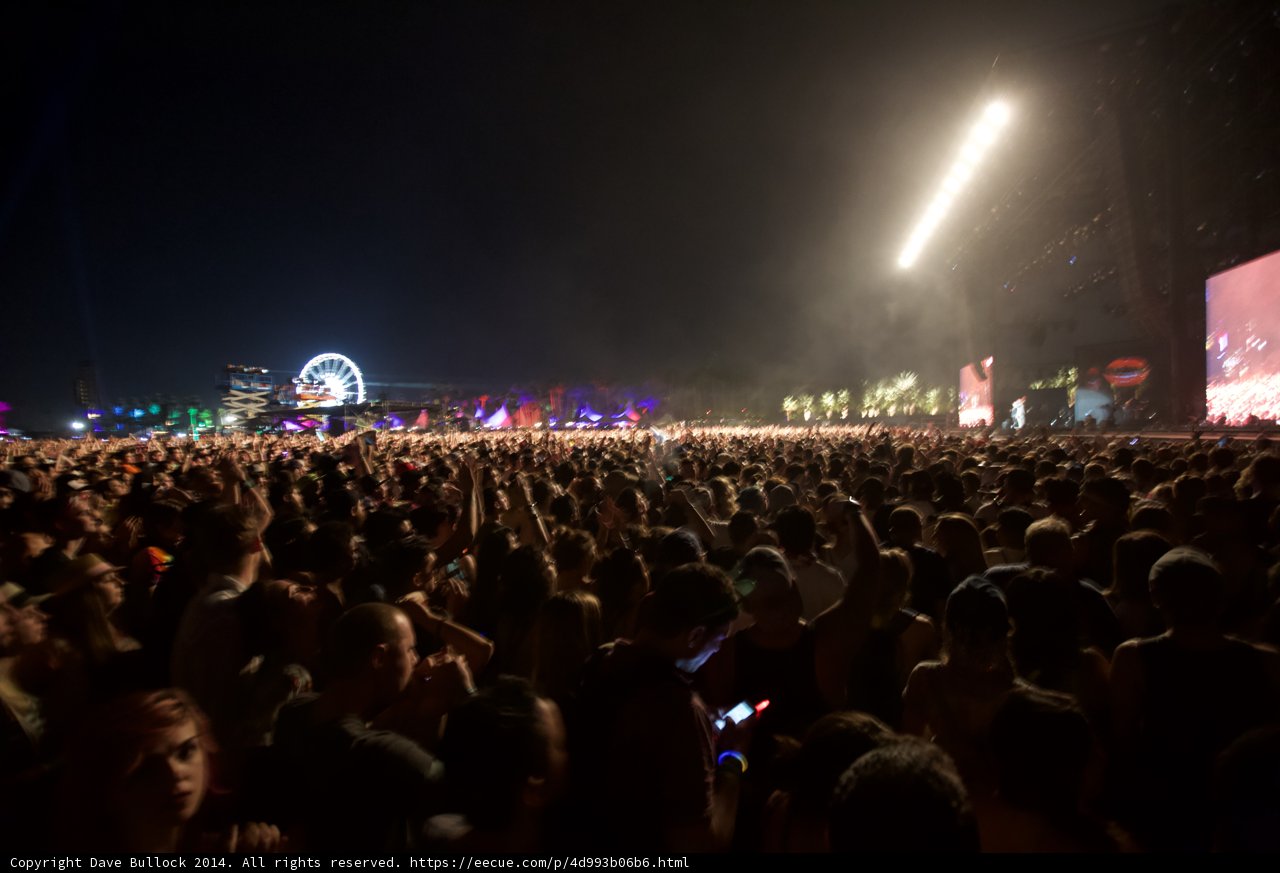 A Sea of Fans Rocking the Night Sky at Coachella