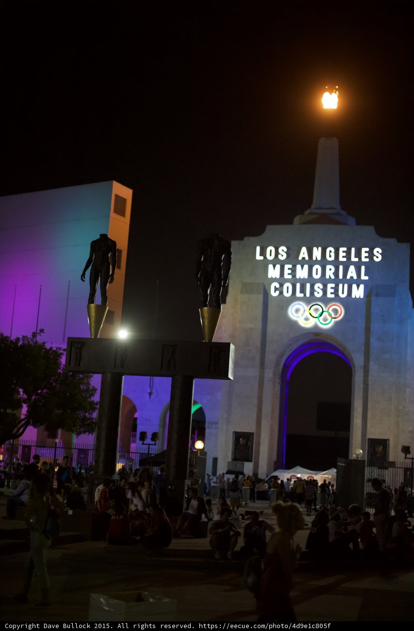 LA Coliseum with Statues Foreground