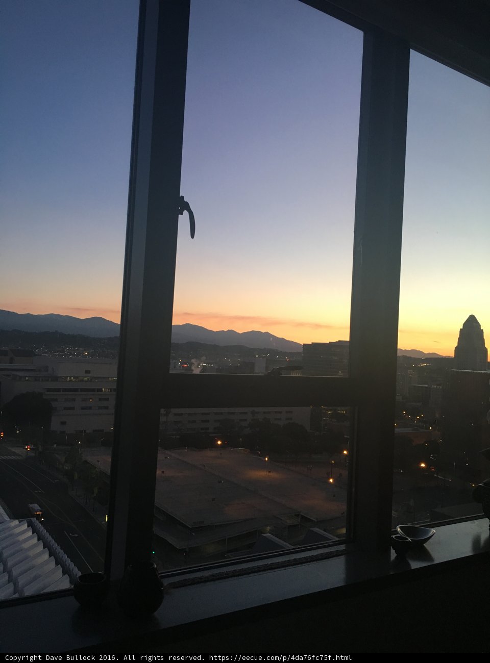Urban Sunset through a Picture Window