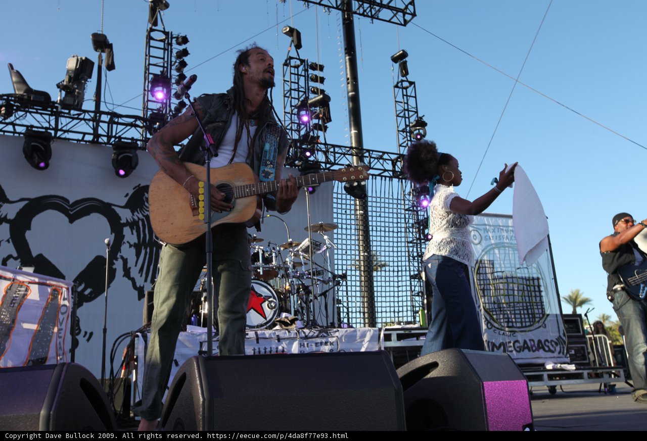 Michael Franti rocking out on stage