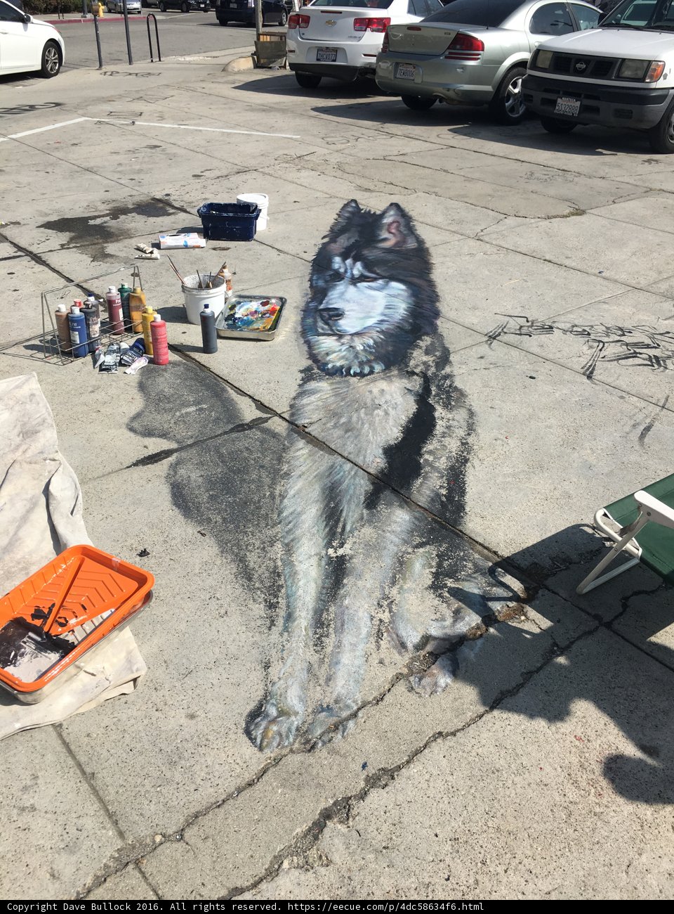 Canine Art at the Parking Lot