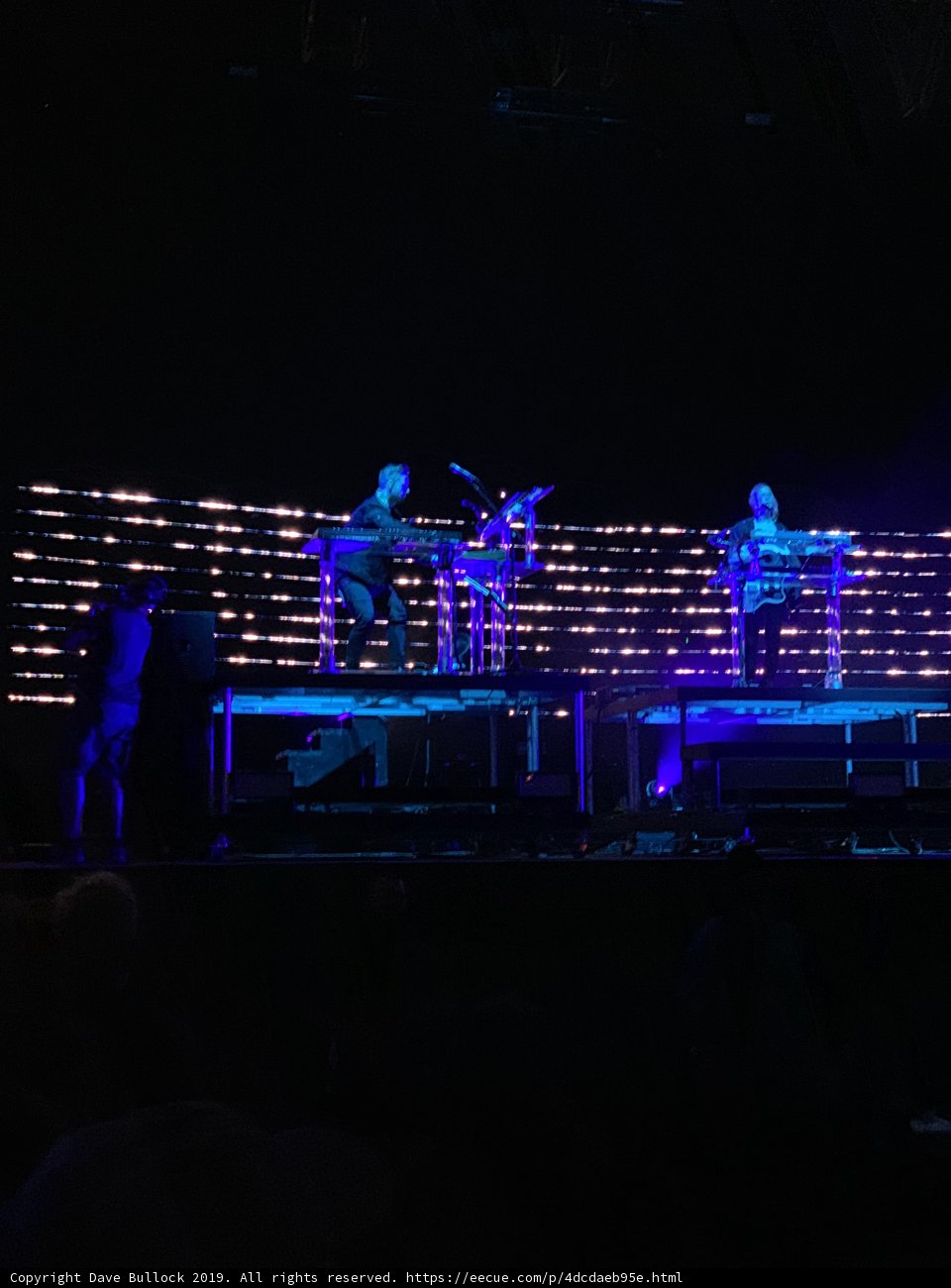Rocking the Stage with Blue Lights