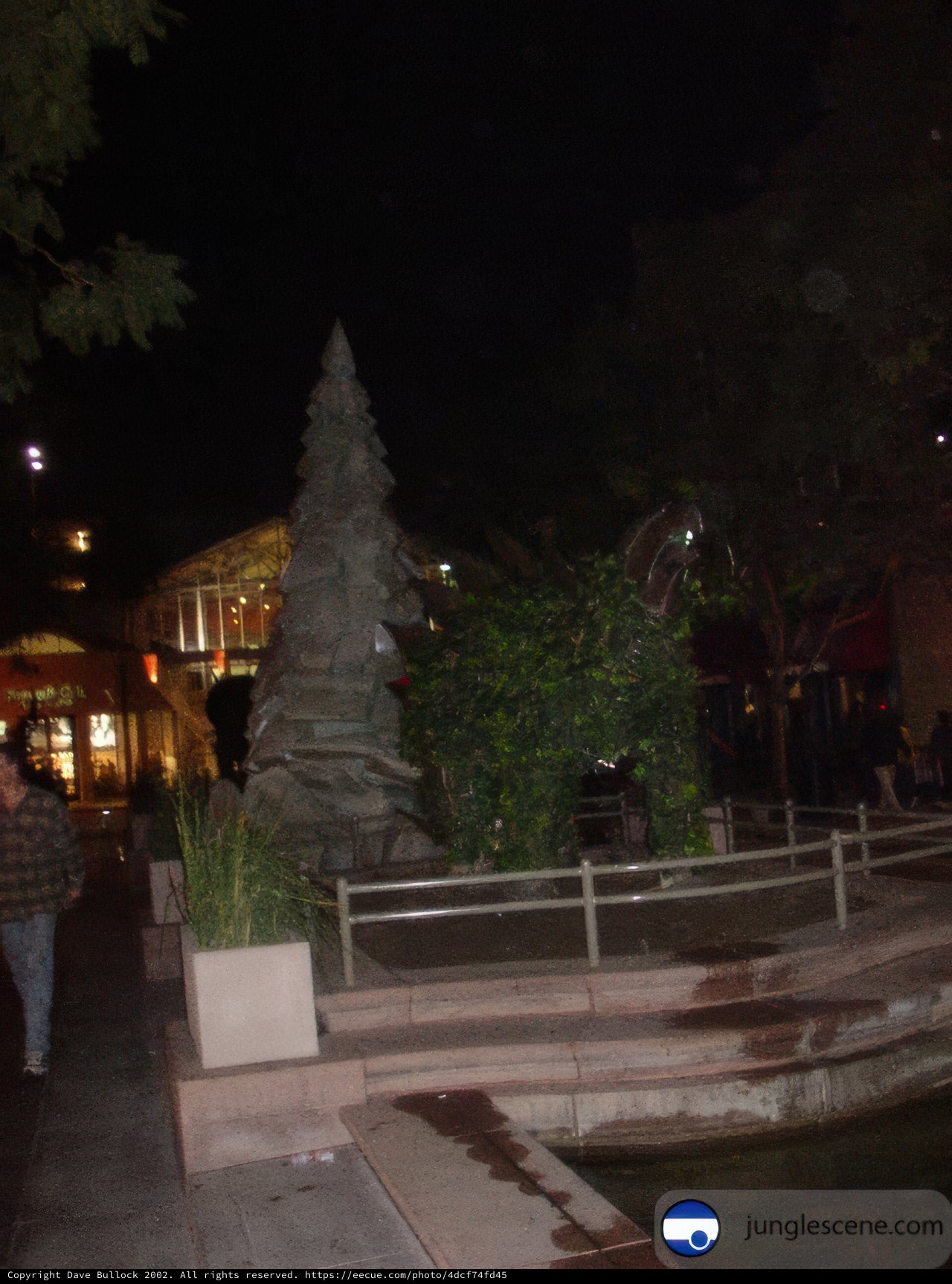 Slate Statue of a Tree in Urban Plaza