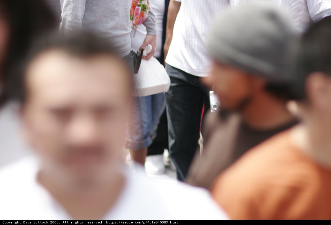 Blurred Crowded Street Scene