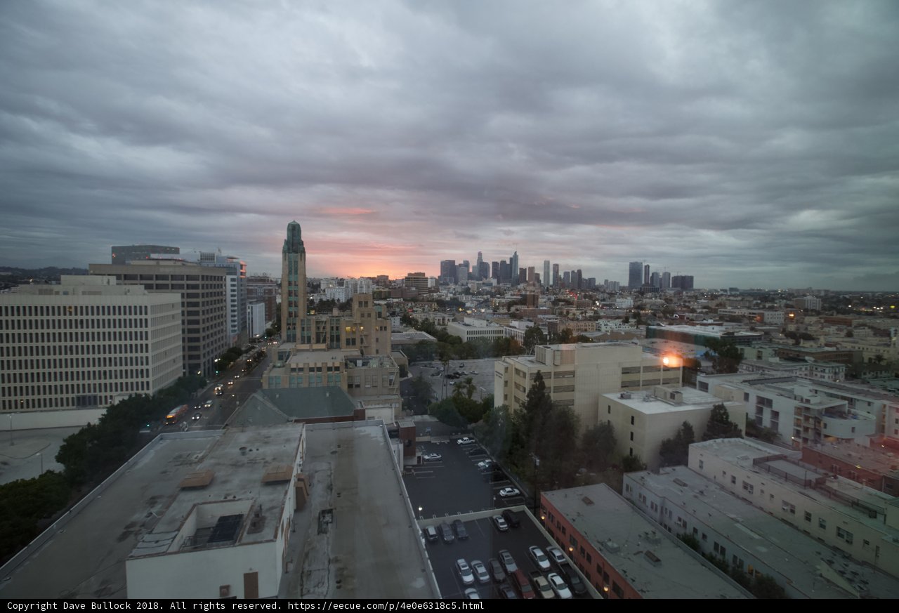 Sunset over the Los Angeles Cityscape