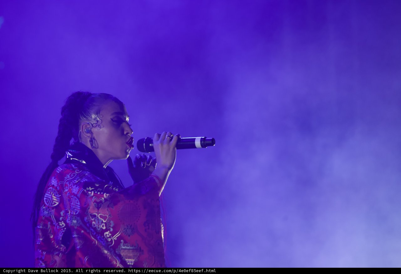 FKA twigs Stunning Profile Portrait Singing Baby Hairs Swirls Hoop Earrings Red Lipstick Black Choker Braided Ponytails Kimono Gold Chinese Patterns Rings Purple Haze
