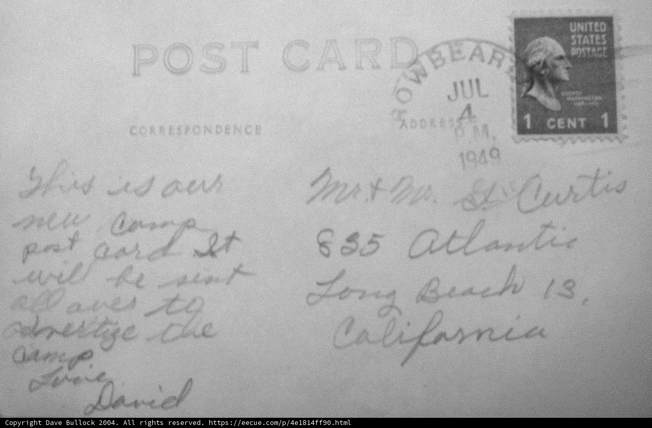 Handwritten Postcard from a Woman