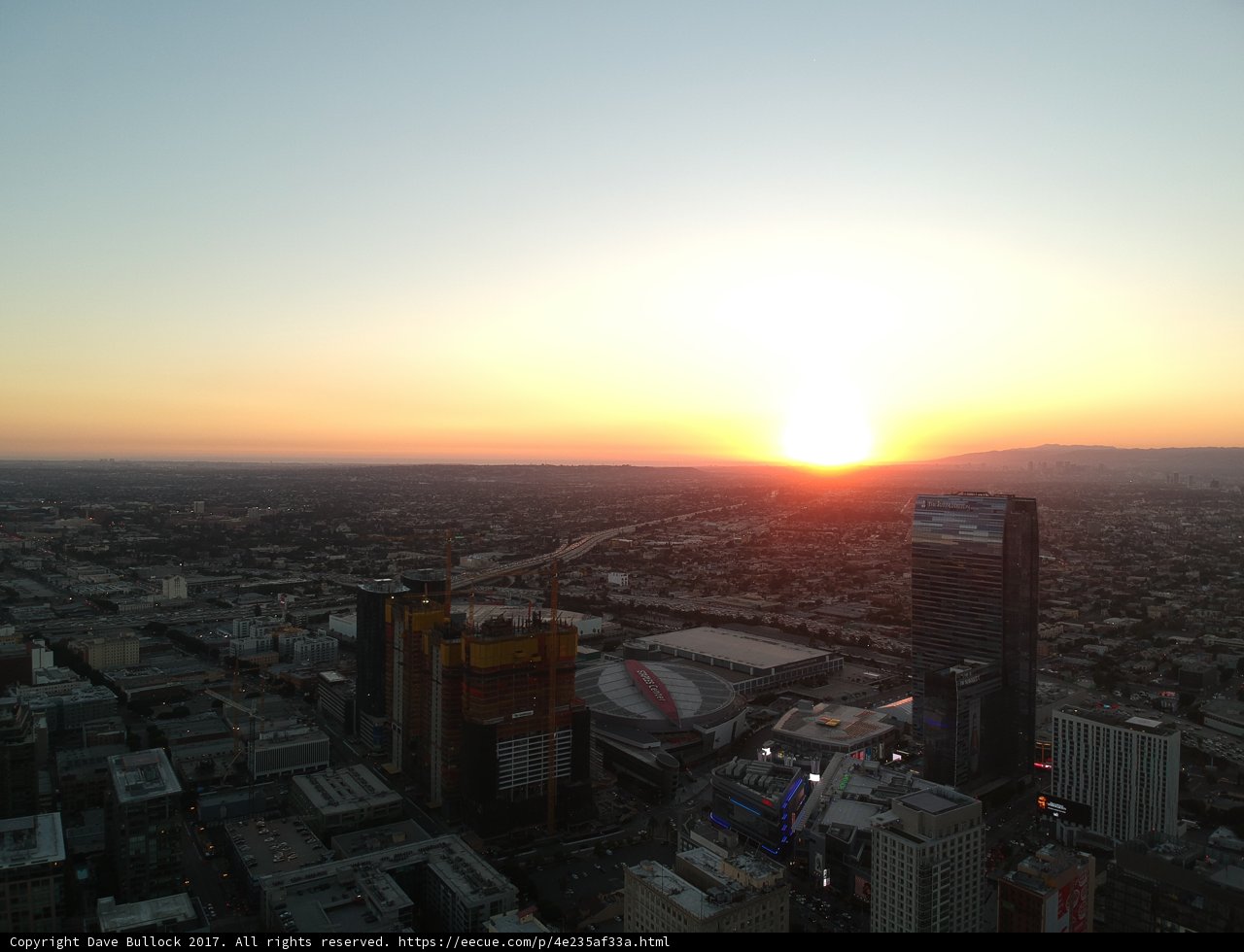 Sunset over Los Angeles Skyline