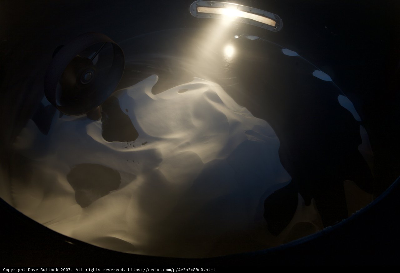 Illuminated White Liquid in a Bowl