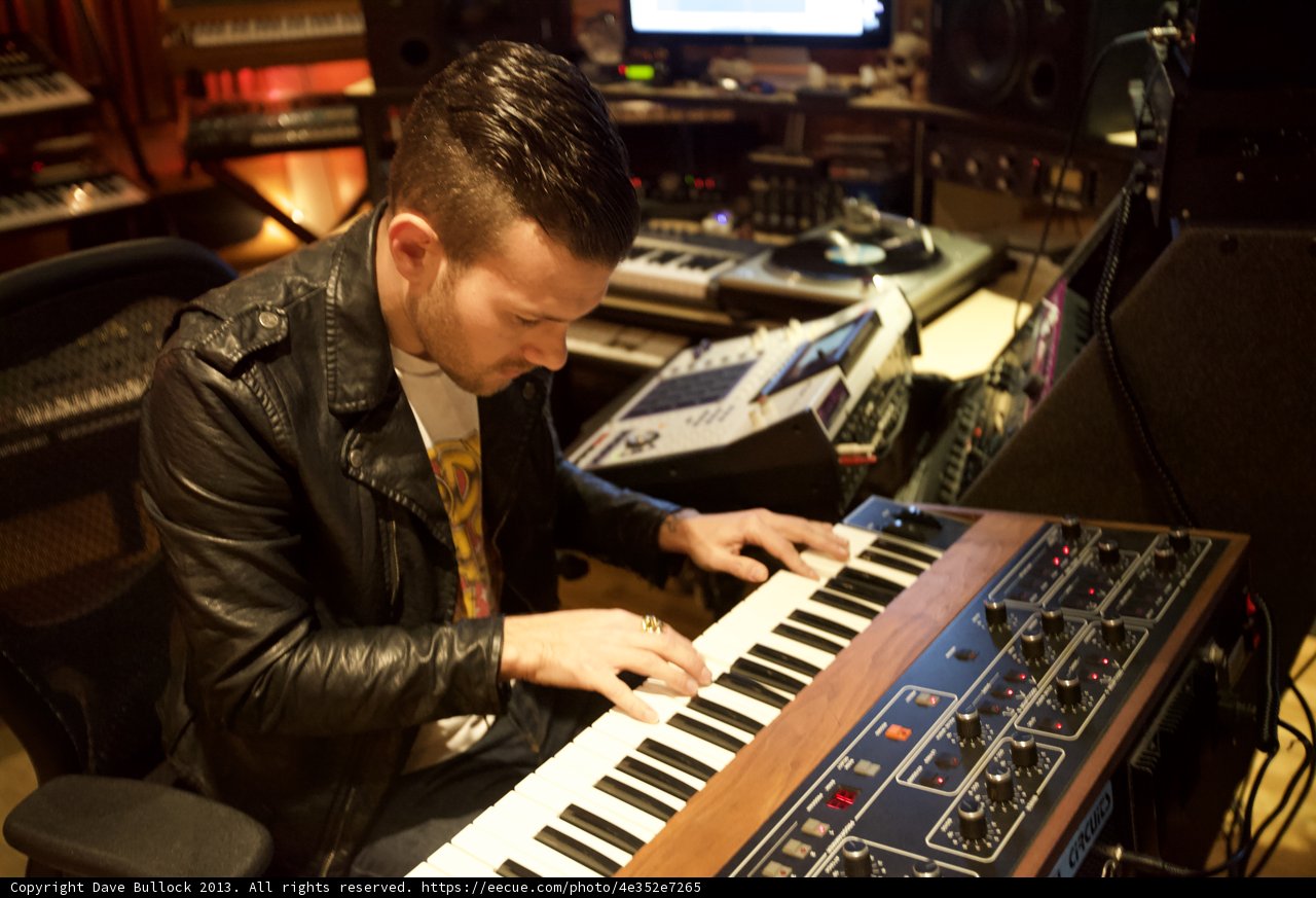 Keyboard Man in Leather Jacket.