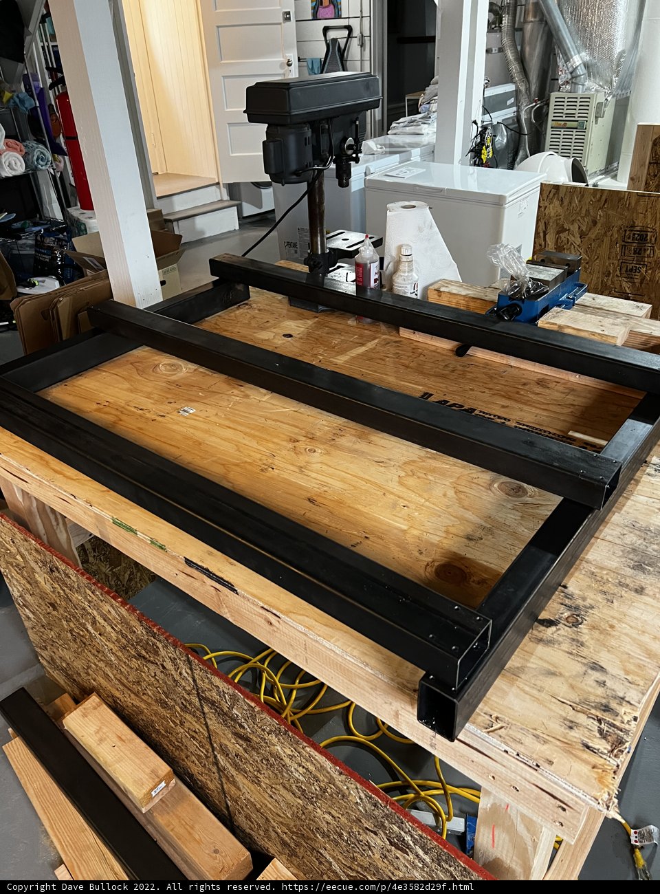 Stained Hardwood Workbench in an Interior Design Setting