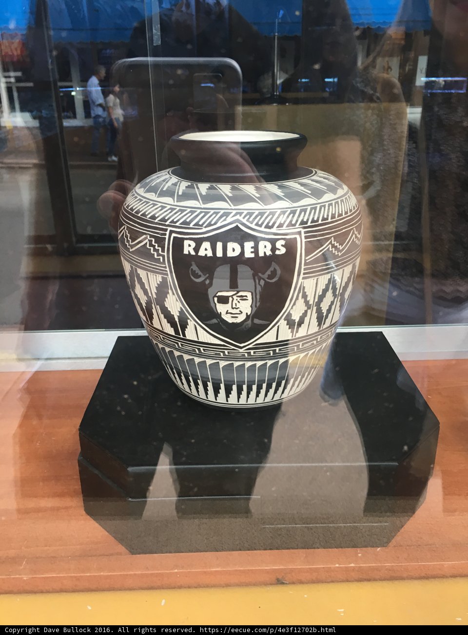 Oakland Raiders Vase on Display
