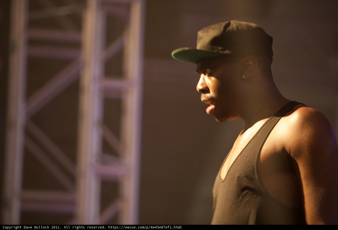 Man in Black Tank Top and Hat Takes the Stage at Coachella 2012