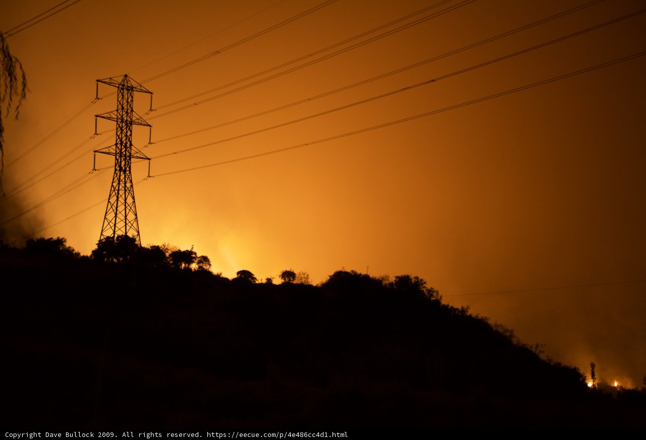 Power Lines Threatened by Station Fire