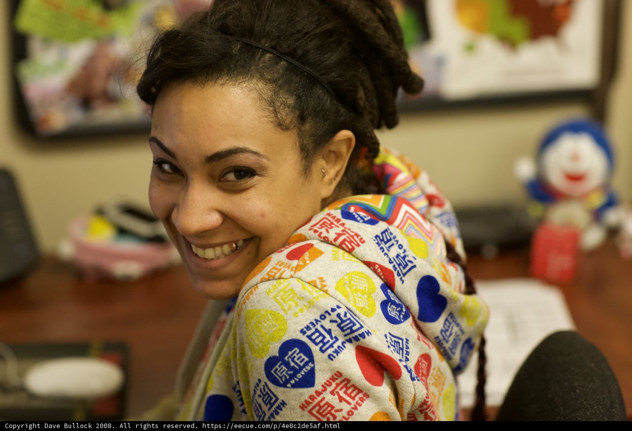 Dreadlocked Woman in the Office