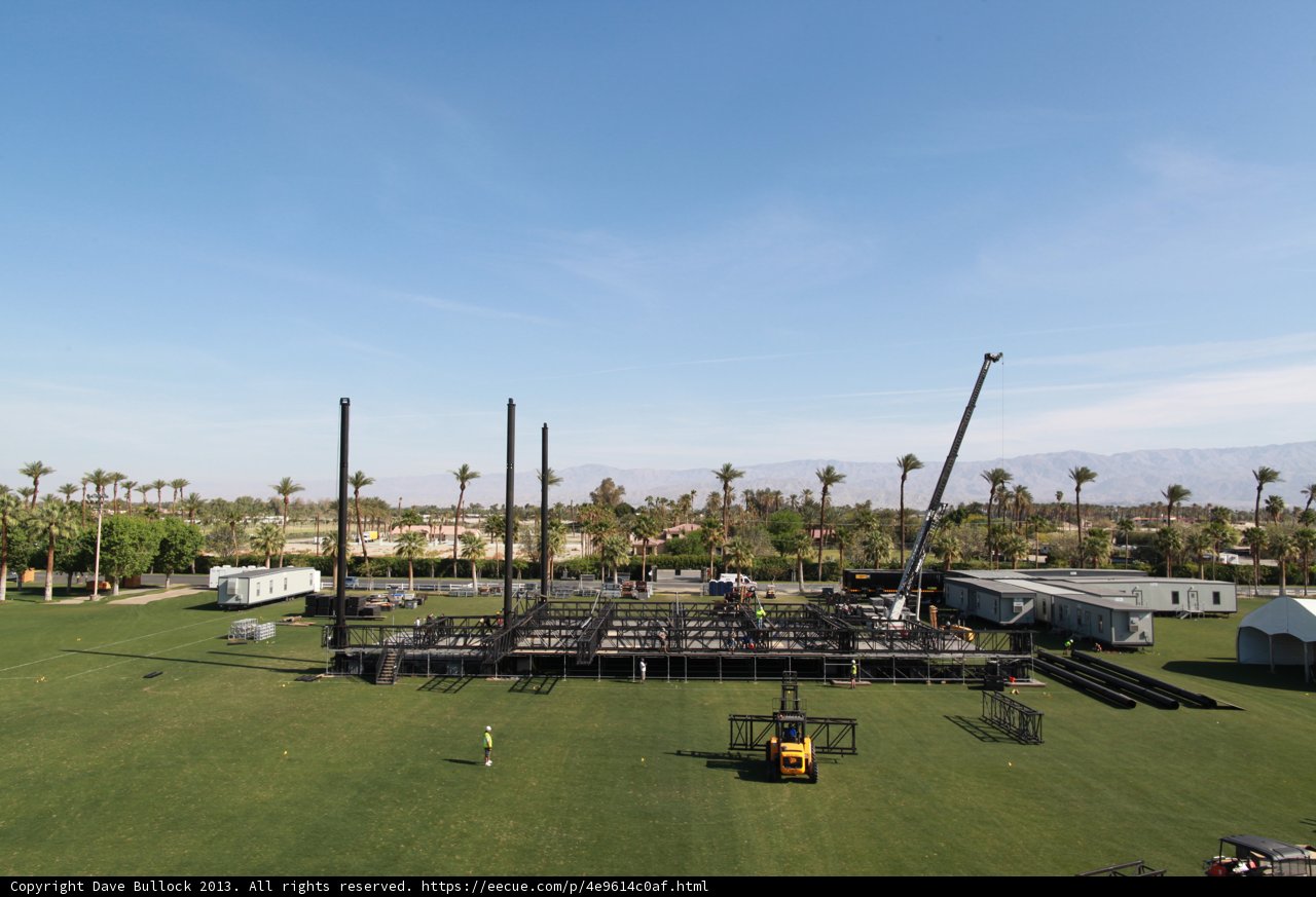 Large Stage with Crane and Truck at Waterfront