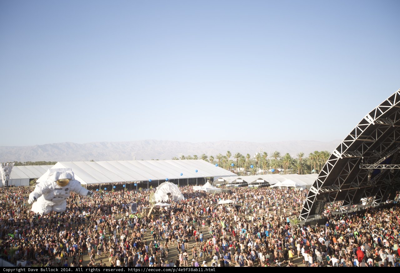 Crowd Gathering at Coachella Music Festival