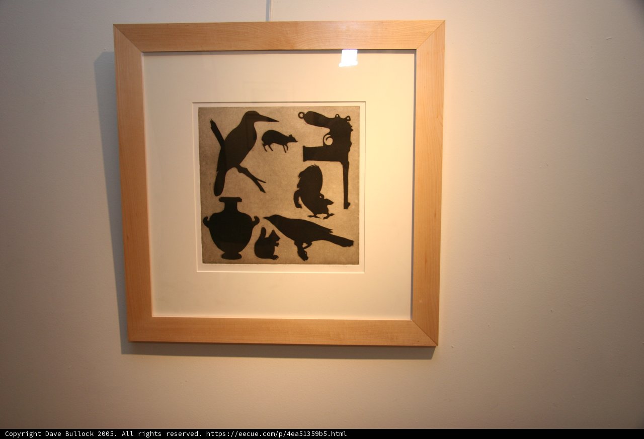 Framed Drawing of Two Birds