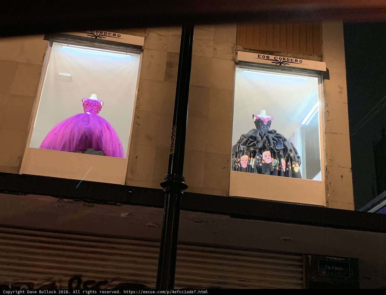 Boutique Window Display Featuring Evening Dresses