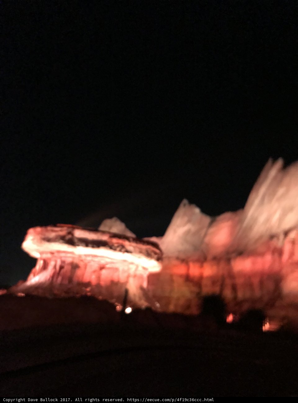 Red Rock Formation at Night
