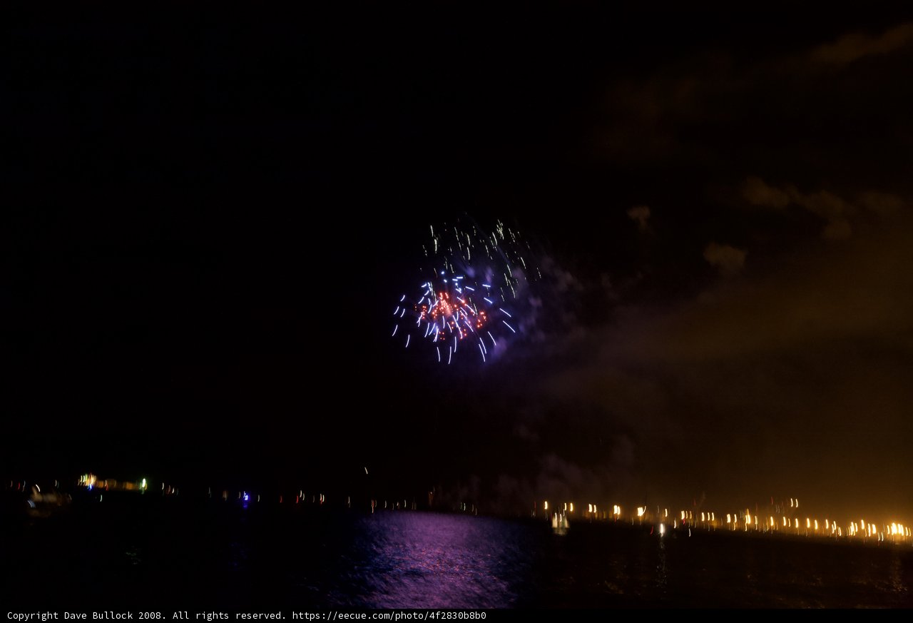 Explosive Fireworks Display Over the Water