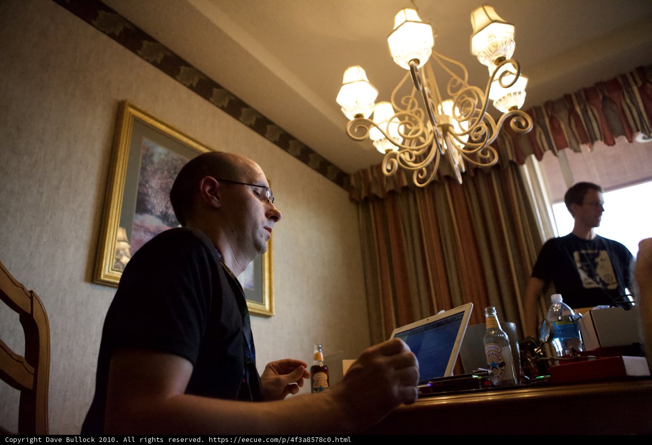 Laptop Work at a Chandelier-Lit Cafe