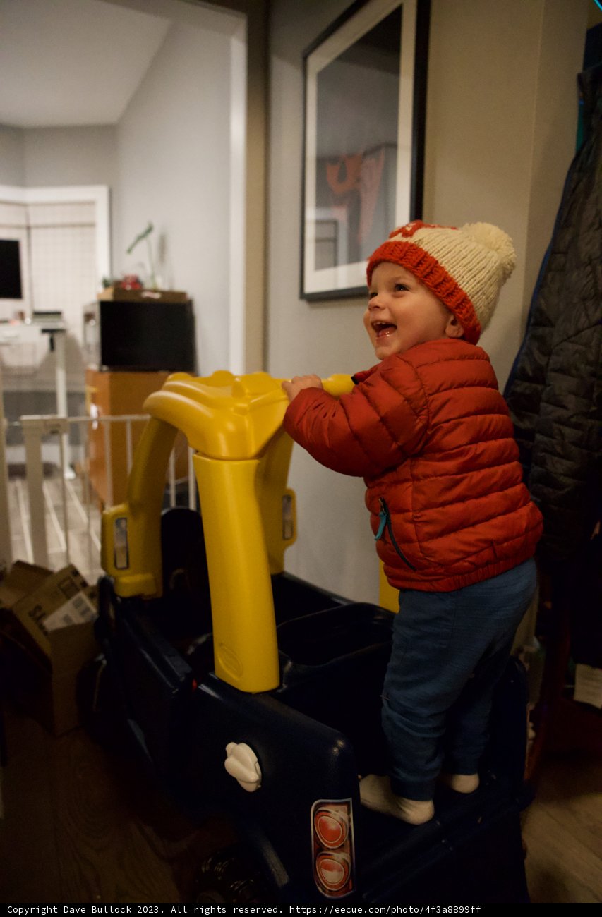Wesley's Toy Car Adventure on a Cold Winter's Day