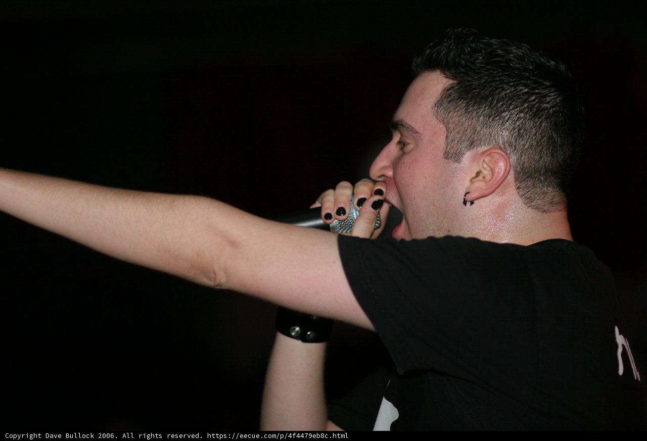 Black Shirted Entertainer with a Microphone