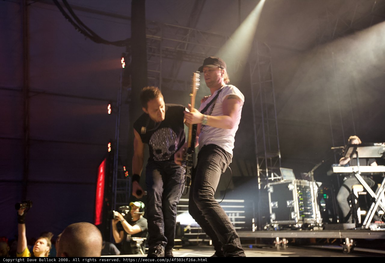 Rocking out on stage
