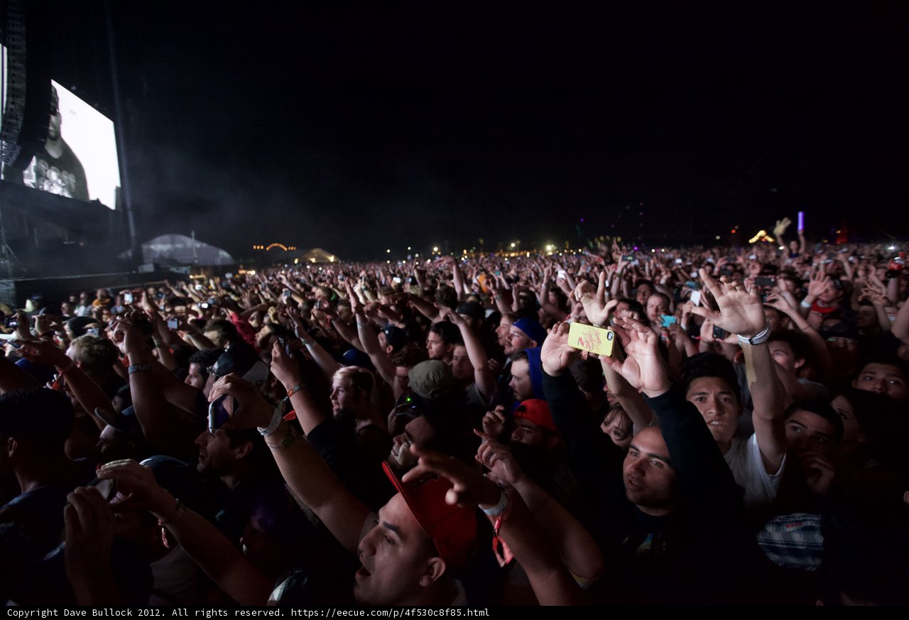 Hands Up in the Night Sky at Coachella 2012