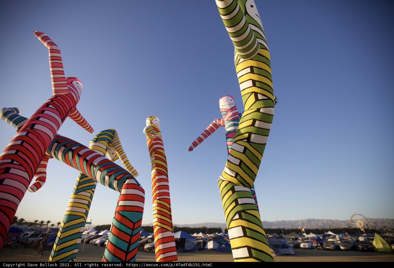 Colorful Sculptures in an Open Field
