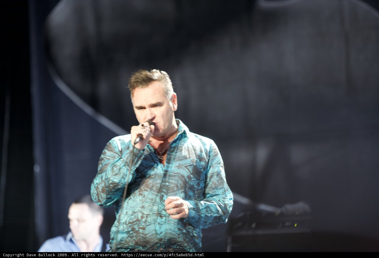 Morrissey takes the stage for a solo performance at Coachella 2009
