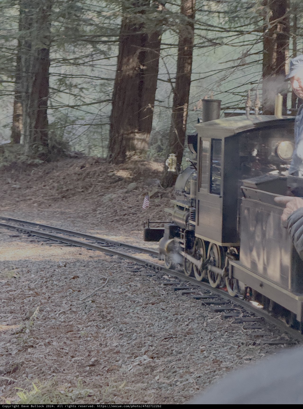 Vintage Steam Locomotive Through Misty Forest