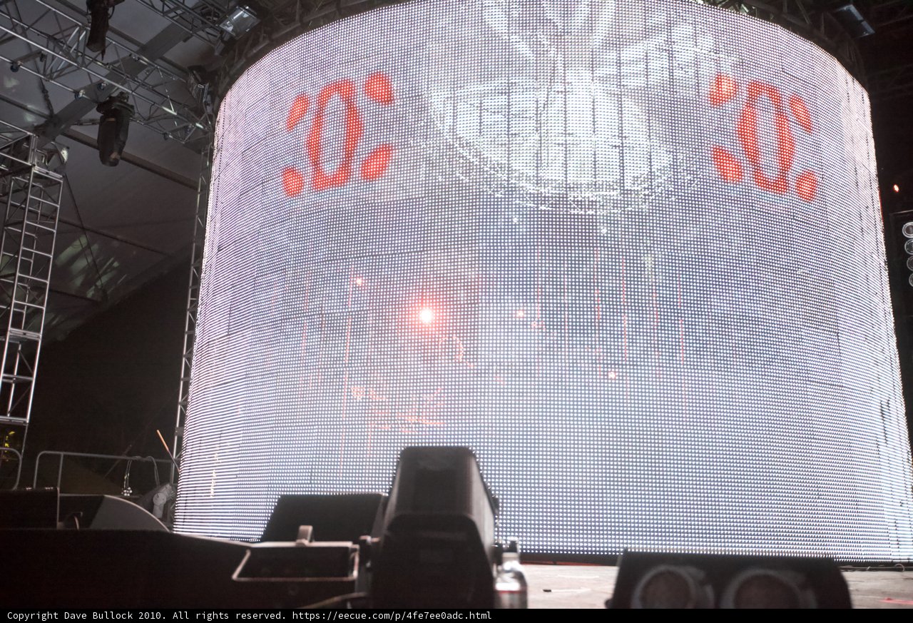 Red and White Stage Screen