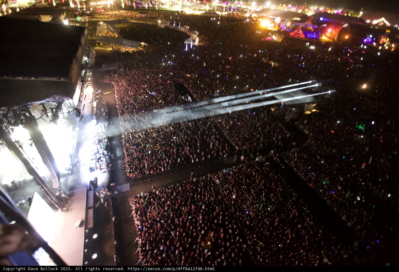 Lights and crowds at Coachella