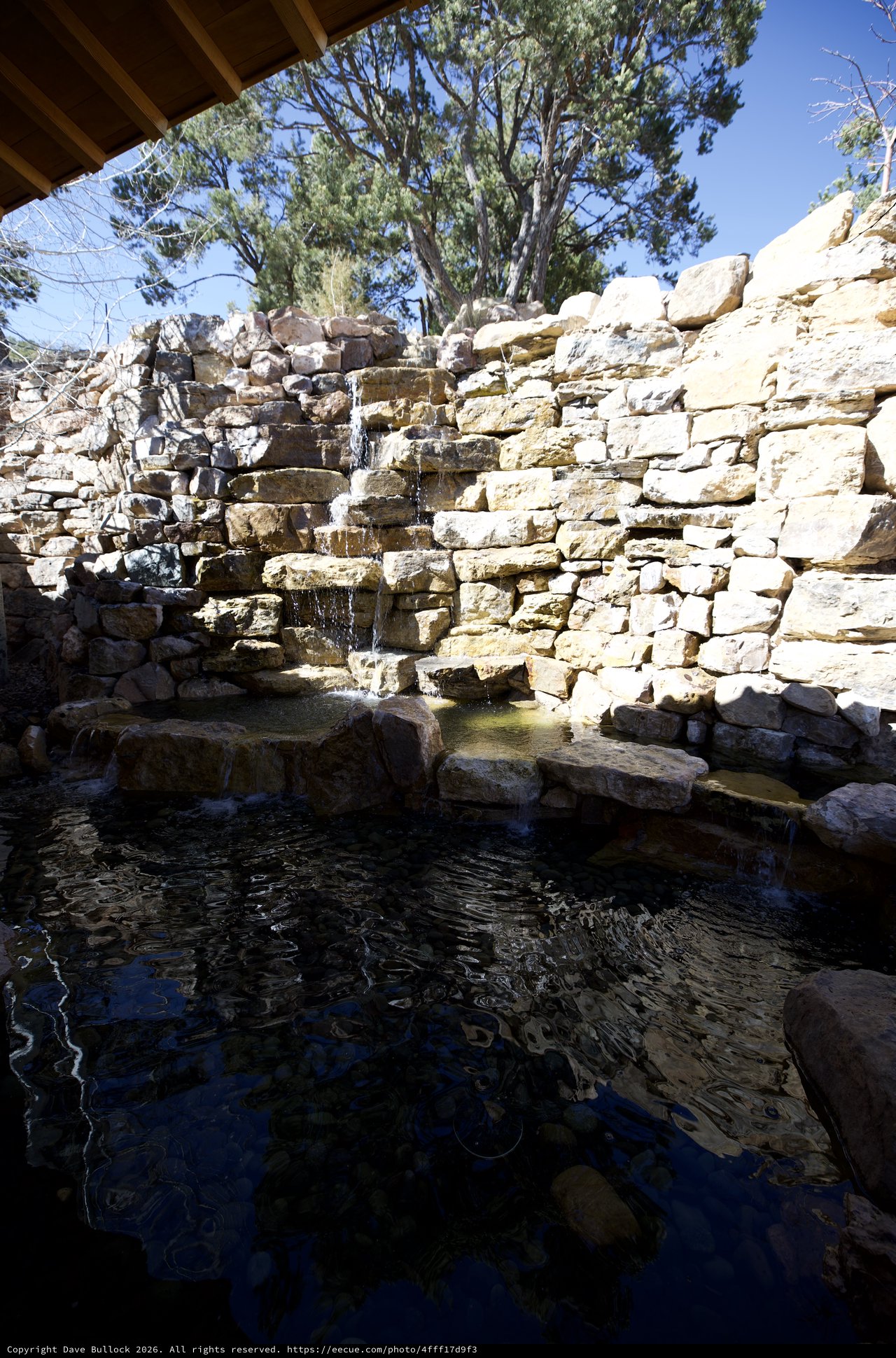 Natural Stone Waterfall Feature with Reflecting Pool