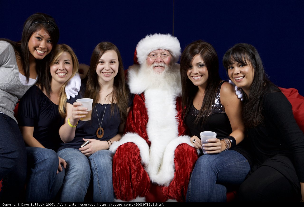 Festive Ladies with Santa